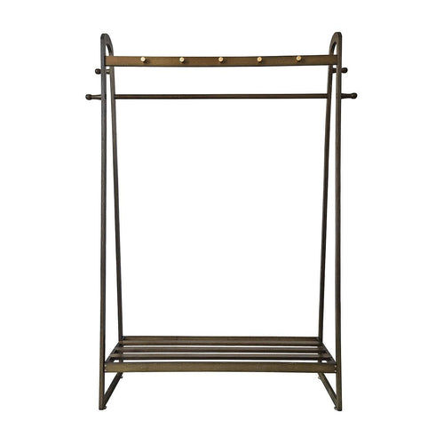 100cm Clothes Rack Slim Stylish Space Saving - Dark Wood