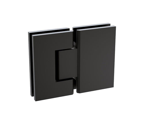 120x110cm Corner Frameless Shower Screen with Black Channel and SS Hinges, Square Knob Handle