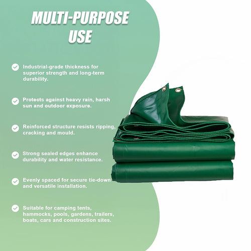 3x4m 670gsm Extra Heavy Duty PVC Tarpaulin Waterproof Ground Cover