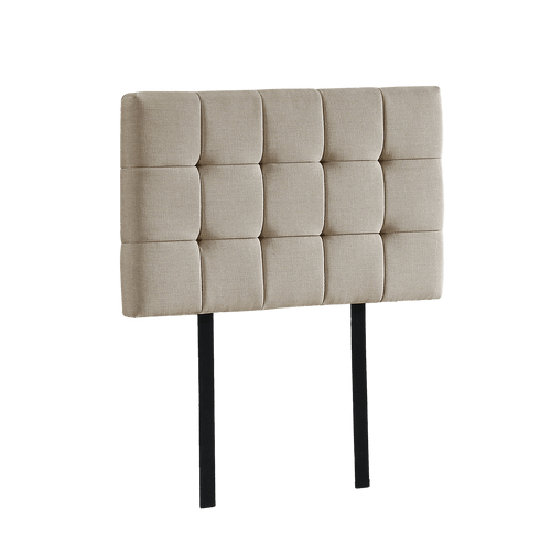 Beige Linen Fabric Single Deluxe Tufted Headboard Bedhead