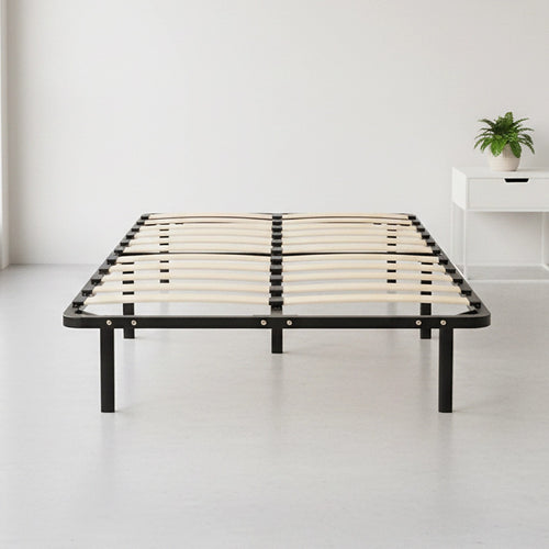 King Single Metal Bed Base with Slats – Heavy-Duty Steel Frame
