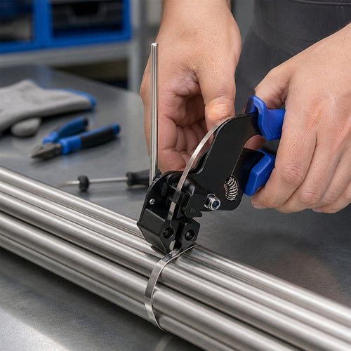 Cable Tie Gun Kit with 150 Stainless Steel Cable Ties & Tools