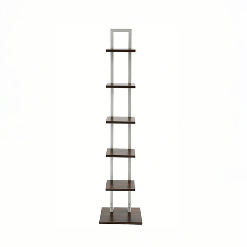 6 Tier Bookshelf Corner Bookcase Storage Rack Black