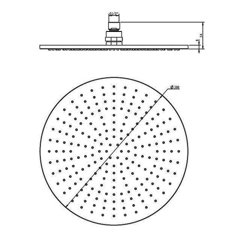 300mm Brass Shower Head Round Chrome Showerhead