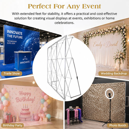 Pop Up Banner Stand 3.05m X Frame Aluminium Display