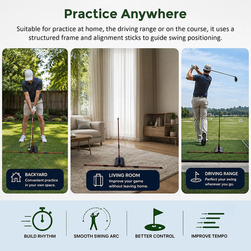 Golf Swing Trainer Portable Multi Functional Alignment Training Aid