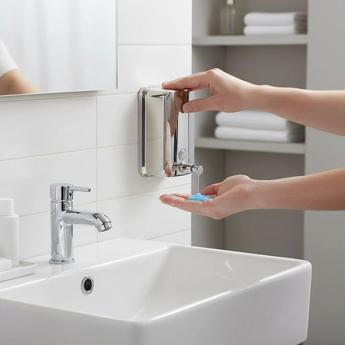 Stainless Steel Soap Dispenser - 1000ml Wall-Mounted Manual Pump