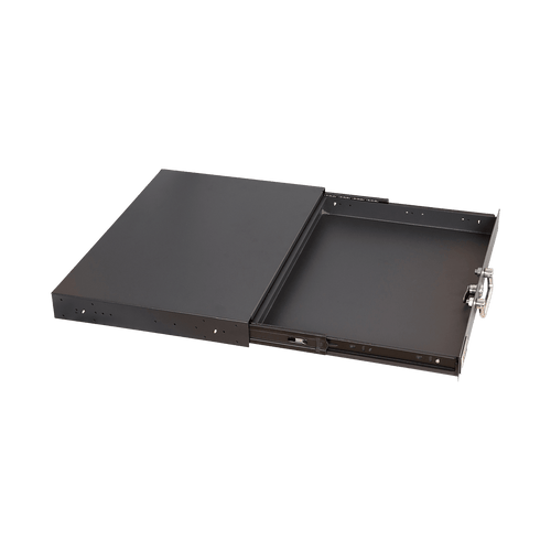 1U Locking Rack Mount Drawer Secure Steel Storage for 19" Network Server