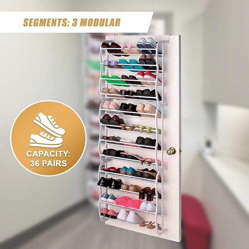 36 Pair Shoe Holder Organiser Over The Door Hanging Rack