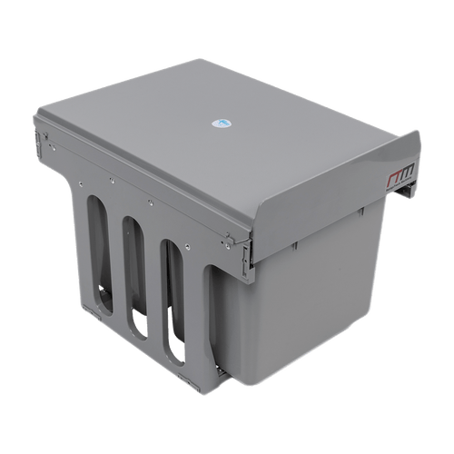 2x 15L Pull Out Trash Bin Dual Kitchen Garbage Waste Basket Cabinet Bin