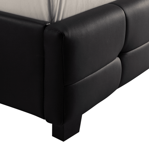Double Black PU Leather Deluxe Bed Frame
