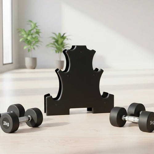 12kg Dumbbell Weights Set with Storage Rack for Home Gym Strength Training