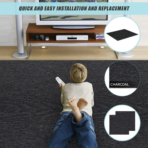 Premium Carpet Tiles in Charcoal – 5m² Pack for Home, Office & Commercial Flooring