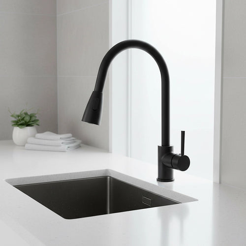 Basin Mixer Pull-Down Tap Faucet – Kitchen, Laundry & Bathroom Sink in Black