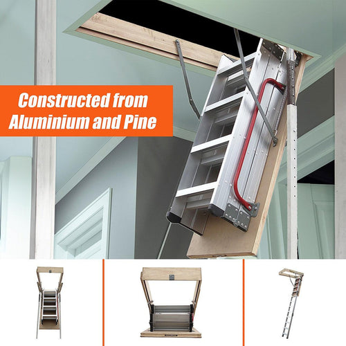 Deluxe Aluminium Attic Loft Ladder - 2.7m to 3.05m