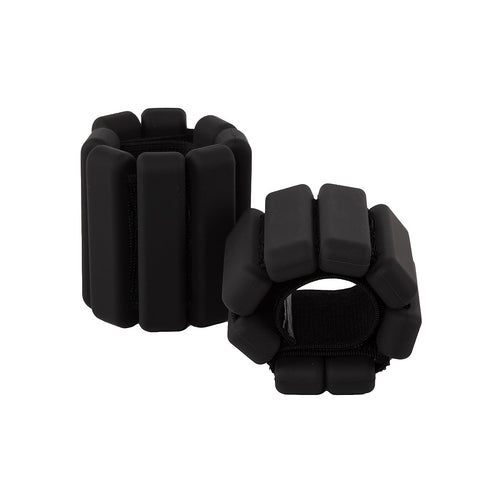 2-Piece Ankle & Wrist Weights – 1kg Pair Adjustable Workout Bangles Black for Fitness Training
