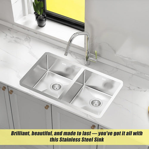 775x450mm Stainless Steel Handmade 1.5mm Sink with Waste in Stainless Steel with brushed finish Finish