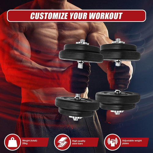 20KG Dumbbell Adjustable Weight Set 