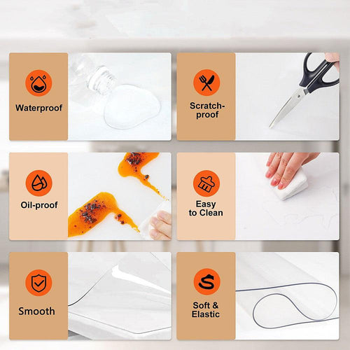 PVC Tablecloth Clear Plastic Cover Protector Mat 