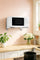 Stainless Steel Microwave Oven Wall Mount Bracket – Adjustable Shelf with Removable Hooks