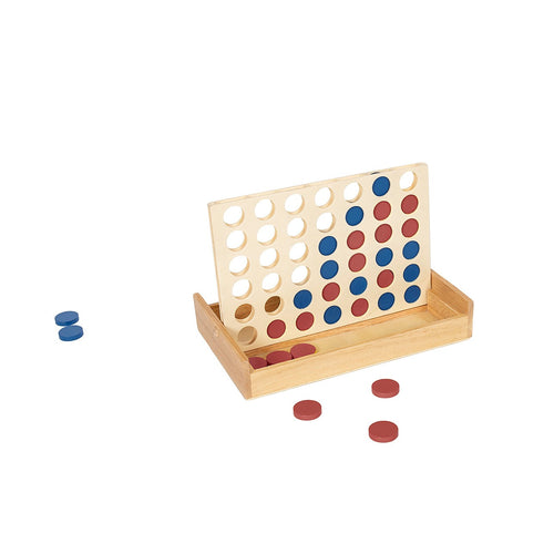 Wooden 4 in a Row Game Classic Family Board Game