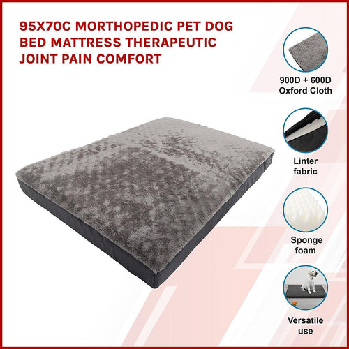 95 x 70cm Orthopedic Pet Dog Bed Mattress Therapeutic Joint Pain Comfort 