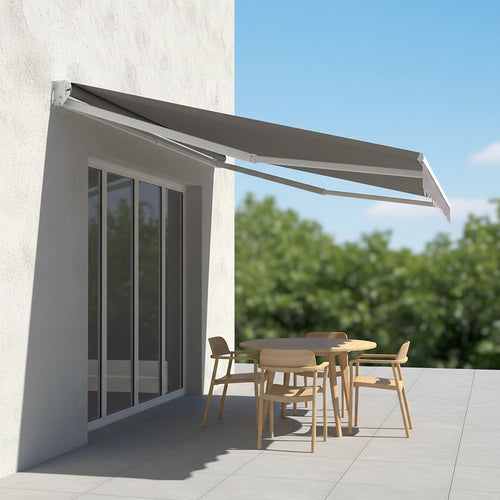 Outdoor Awning Grey - 5x3m Retractable Sunshade