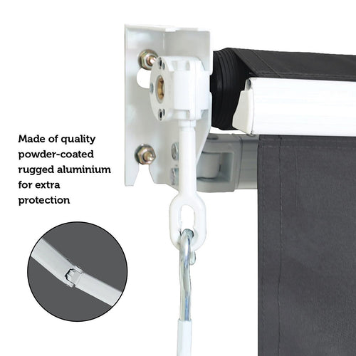 Outdoor Awning Grey - 3x2.5m Retractable Sunshade