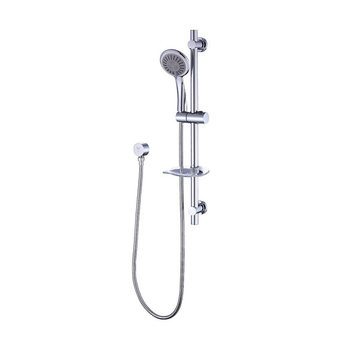 Chrome Hand Held Shower Rail Set with Soap Dish – Modern Bathroom Fixture
