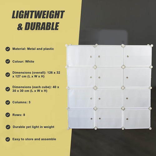 White Cube DIY Shoe Cabinet Rack Storage Portable Stackable Organiser Stand 