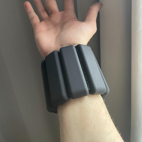 2-Piece Ankle & Wrist Weights – 1kg Pair Adjustable Workout Bangles (Black)