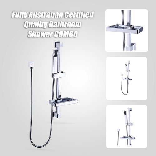 Hand Held Shower Rail Soap Dish Bathroom Set