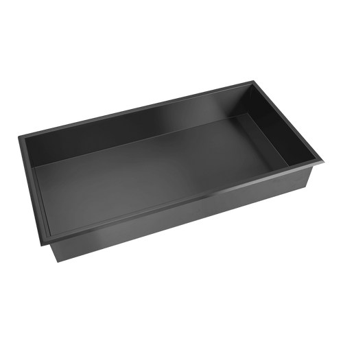 641 x 336 x 101mm Shower Niche Single Shelf Organizer No Tile Needed in Black Finish