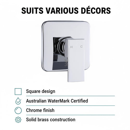 Shower Bath Mixer Tap Bathroom WATERMARK Approved - Chrome