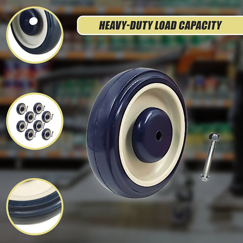 8-Pack 5'' Replacement Wheels – Heavy-Duty Caster Wheels for Carts, Trolleys & Equipment