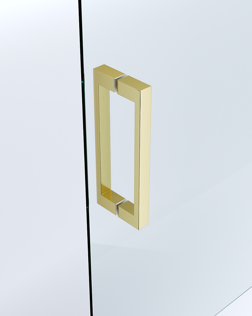 Adjustable 1000x1100mm Sliding Door Glass Shower Screen in Gold with Shower Handle Style 3 - Gold