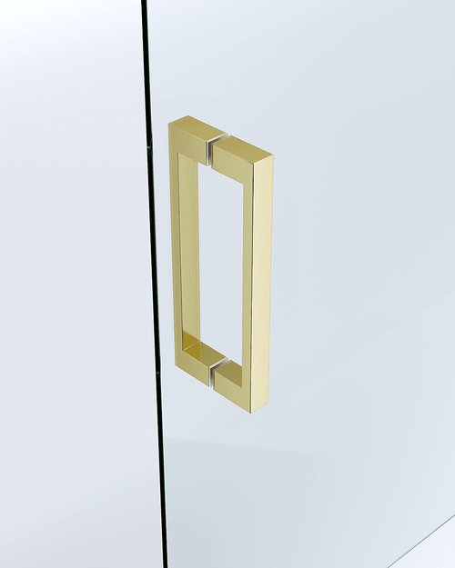 Adjustable 1000x1200mm Sliding Door Glass Shower Screen in Gold with Shower Handle Style 3 - Gold