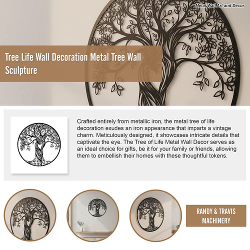 Tree Life Wall Decoration Metal Tree Wall Sculpture