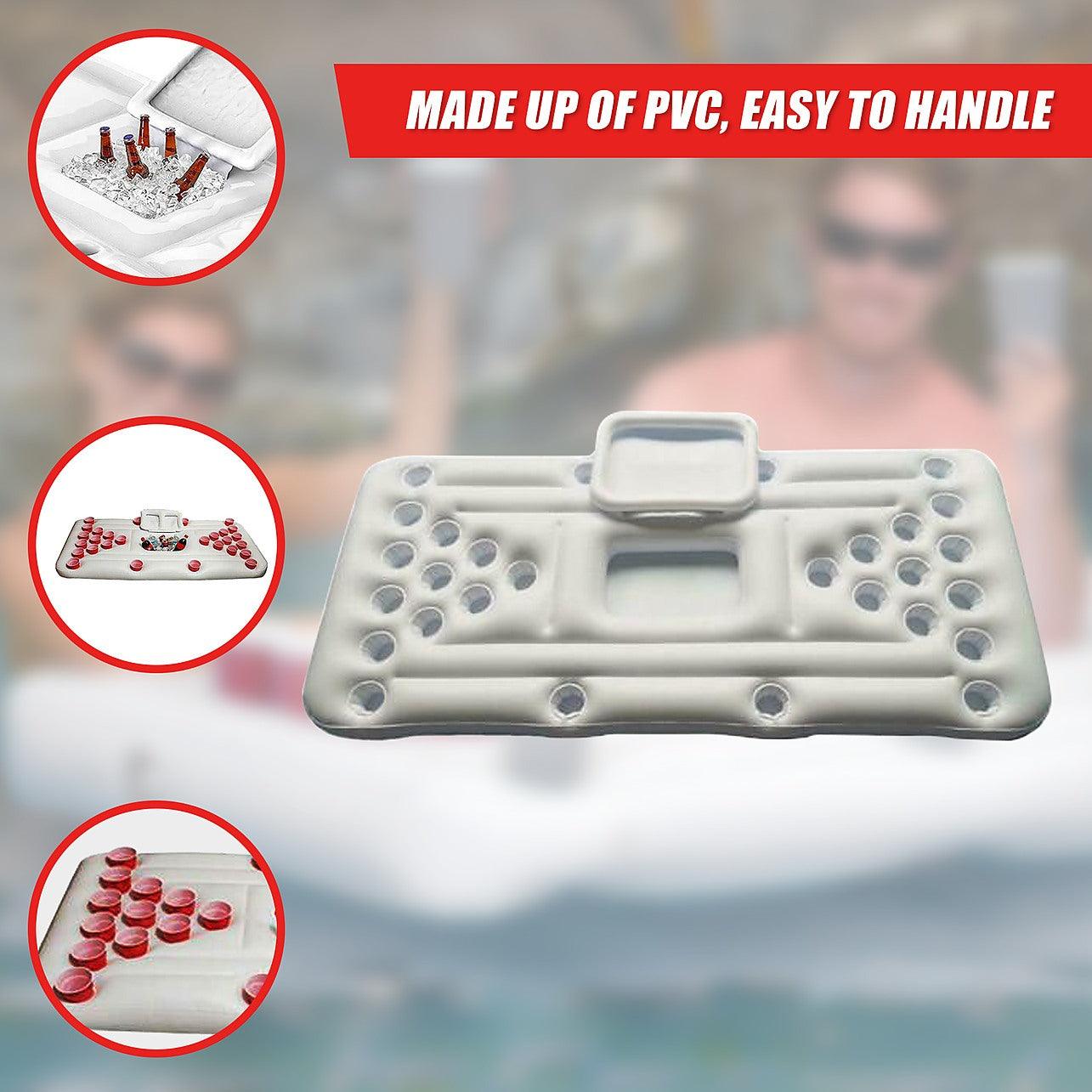 Big PVC Inflatable Beer Pong Raft Floating Pool Party Pong Game Table ...