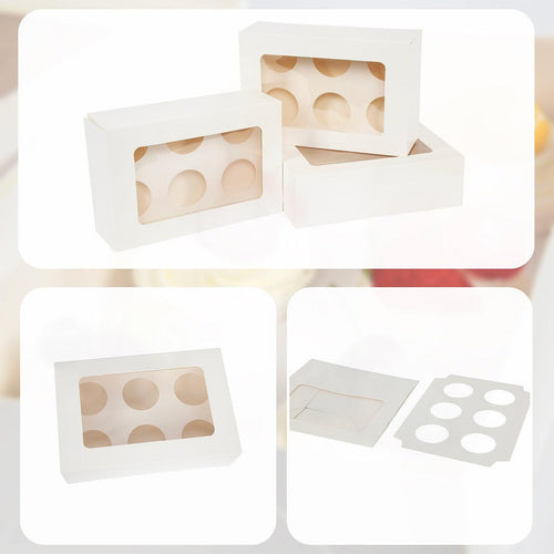 Cupcake Box 6 Holes Window Cake Party Favour 100 Boxes