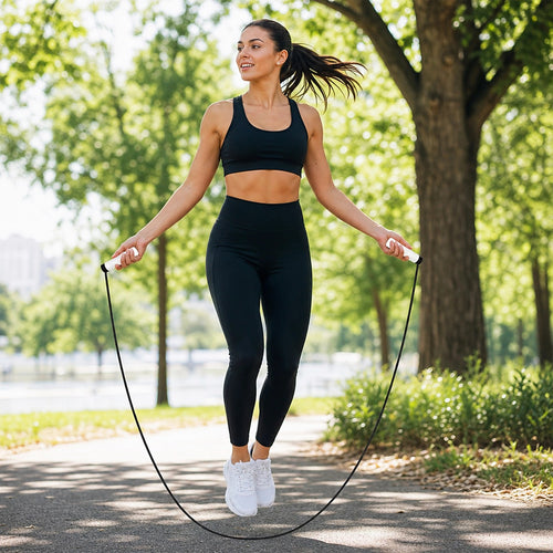 Skipping Rope Jump with Counter Smart Calorie Counting Adjustable Cable Ropeless