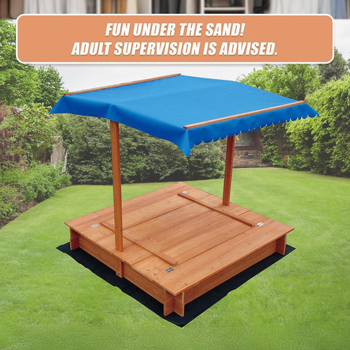 Kids Wooden Toy Sandpit with Canopy