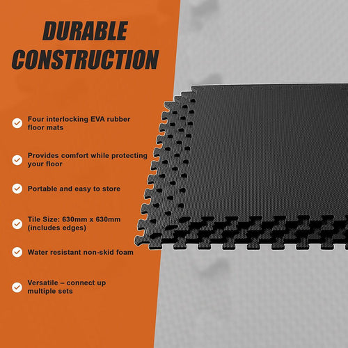 4 Tiles EVA Fitness Home Gym Interlocking Floor Puzzle Mat