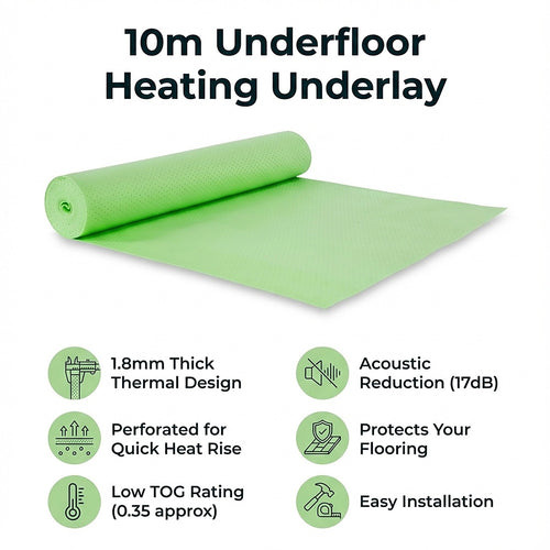 10m Underfloor Heating Underlay – For Laminate, Timber & Vinyl Floors