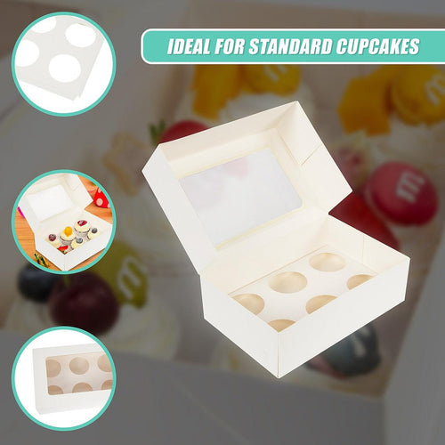 Cupcake Box 6 Holes Window Cake Party Favour 100 Boxes