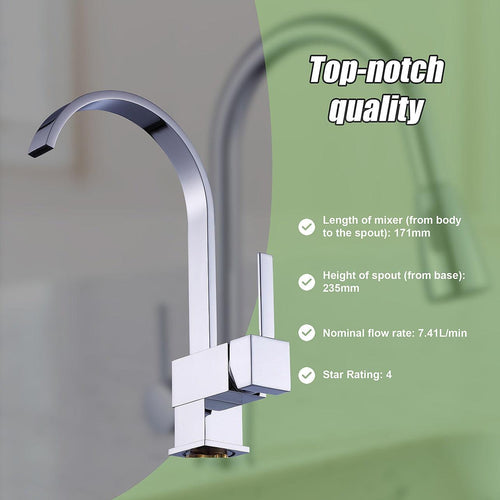 Basin Mixer Tap Curved Neck Faucet -Kitchen Laundry Bathroom Sink