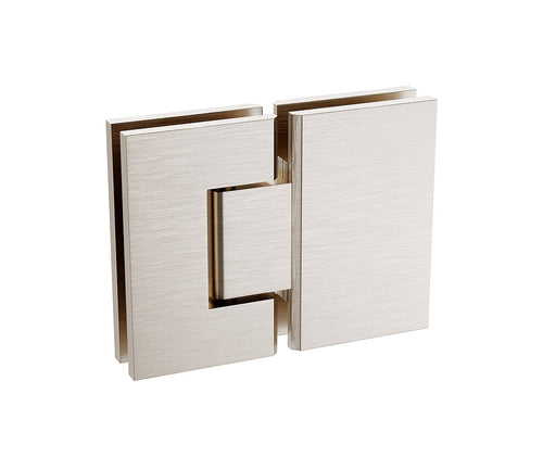 120cm Frameless Wall-to-Wall Shower Screen – Nickel Wall & Floor Channel with Brass Hinges