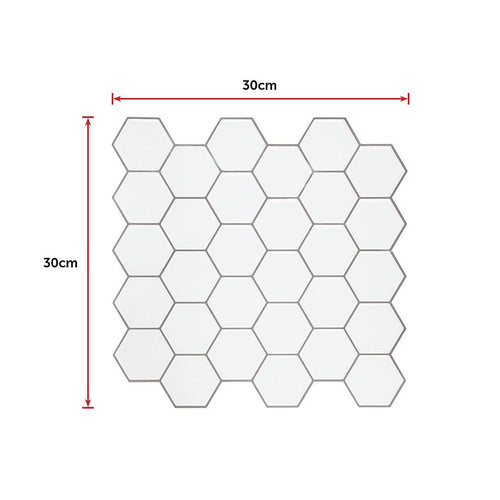 Tiles 3D Peel and Stick Wall Tile Hexagon White 10 Sheets