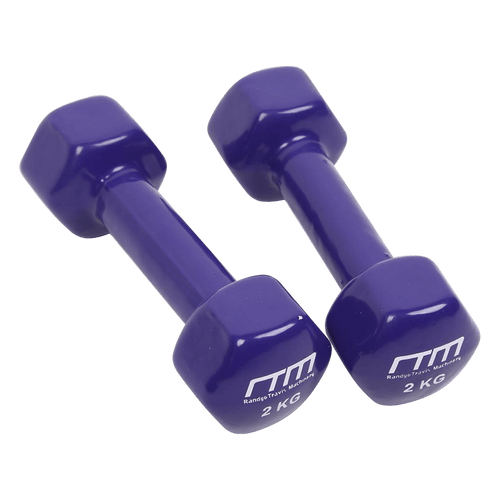2kg Dumbbells Pair PVC Hand Weights PVC Coated