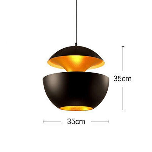 35cm Modern Home Office Restaurant Pendant Lamp LED Chandelier Ceiling Hanging Light in Black